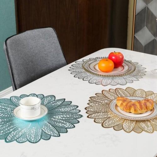 Round PVC Placemat Kitchen Dining Table Mats Steak Pad Anti-scalding Insulation Pads Nordic Hotel Restaurant Home Decor