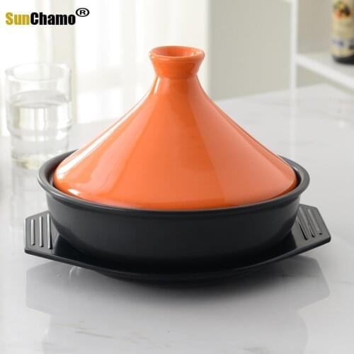 Morocco Tajine Japan Clay Household Small Single Gas Energy-saving Bellied Stew Pan Casserole Earthenware Cooking Pot Tagine