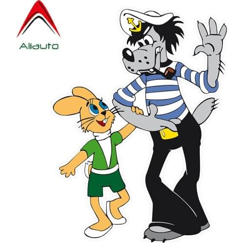 Aliauto Fashion Cartoon Car Sticker Animation Well, Okay Lovely Wolf Auto Styling Funny Vinyl Decal Waterproof,14cm*10cm