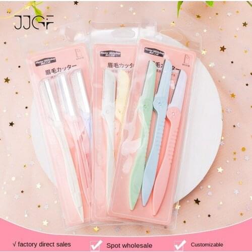 Eyebrow trimming knife set folding 3 pieces for men and women beginners eyebrow shaver shaving knife makeup tool