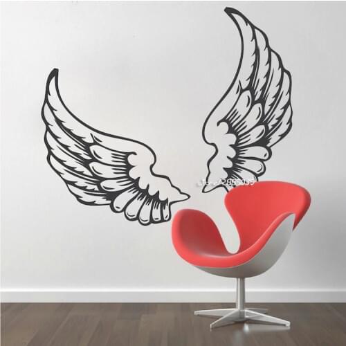 Angel Wing Wall Stickers PVC Wall Decor DIY Self-adhesive Wallpaper for Kids Rooms Living Room Decoration Wall Decals SA735