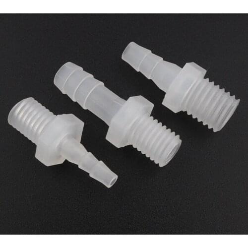 Wholesale 100pcs M10 M12 Male Thread To 4~12mm PP Straight Pipe Connectors Aquarium Fish Tank Adapter Air Pump Hose Joints
