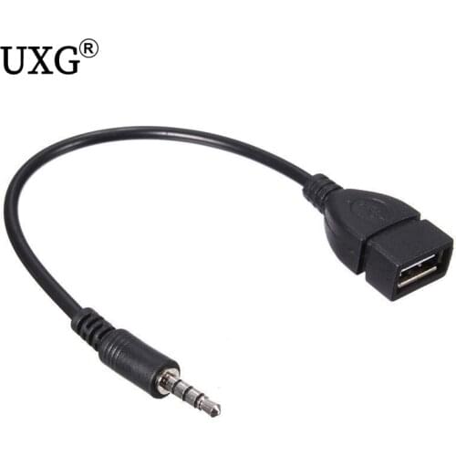 3.5mm Male to USB 2.0 Female Converter AUX Audio Cable 0.2m 20CM
