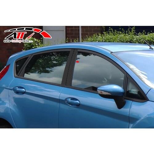 Fit For Ford Fiesta 6 2010 and Post Carbon Door 6 Piece Chrome Styling Accessories Modified Designed Car Tuning