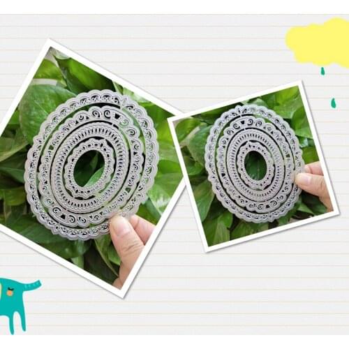 Suitable for Christmas metal cutting die and DIY scrapbook greeting card album making 3D creative elliptical frame 2020 NEW