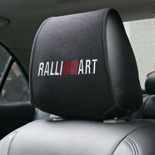 Hot car headrest cover fit for lancer asx outlander pajero l200 mitsubishi RalliArt galant Car Seat Cover