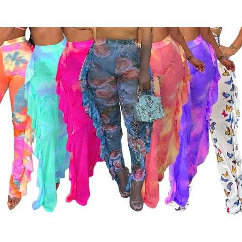 Casual Women Summer Beach Jogger Pants Sheer Mesh Long Legging Summer Clothes For Women Pants