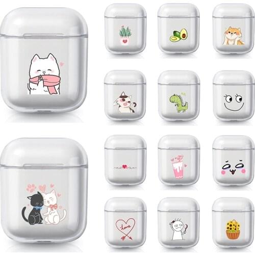 Silicone Transparent Earphone Cases For Apple AirPods 1 2 Charging Box Cute Cartoon TPU Soft Crystal Cover Bag For Airpods Cases