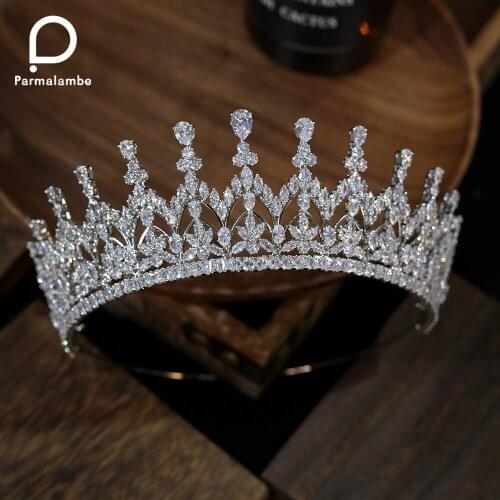 Bridal Crown For Women Full Zircon Tiaras Shiny Crystal Headdress Wedding Hair Accessories Prom Hair Accessories Gifts PH0047