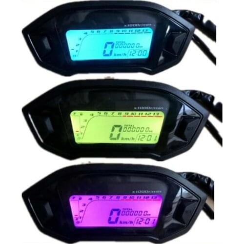 Universal Motorcycle LCD Digital Speedometer Odometer Backlight Motorcycle for 2,4 Cylinders 13000rpm