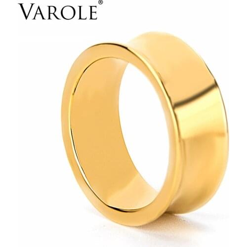 VAROLE Punk Minimalist Concave Ring Gold Color Rings For Women Fashion Jewelry Friend Gifts Party Anillos Gifts
