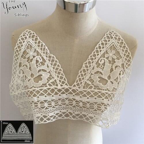 New arrive White Embroidery Milk fiber Lace collar Hollow out Applique DIY Sewing Lace Fabric Dresses Accessories Scrapbooking