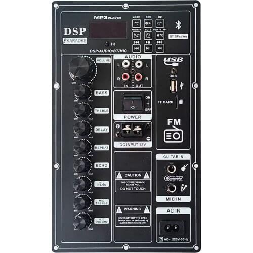 Super Quailty 12/220V DSP Control Digital Bluetooth Mono 150W Amplifier Board for 8-15 Inch Speaker with DSP MIC Guitar In