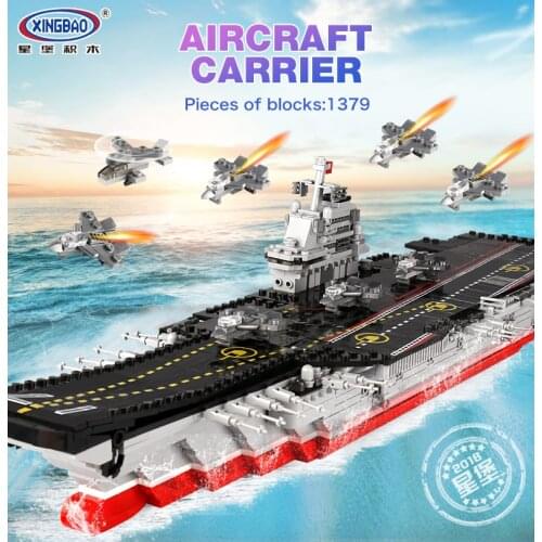 XINGBAO 06020 New Military Series The Aircraft Ship Set Building Blocks Bricks Toys Educational Kids Toys