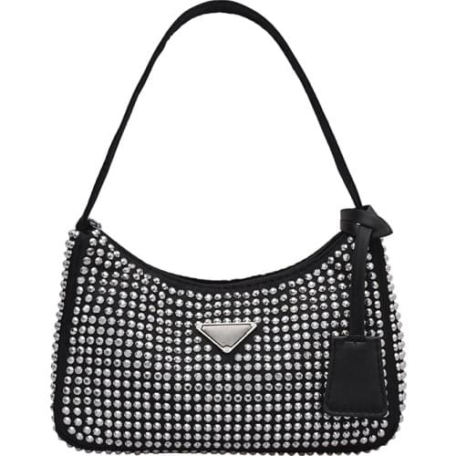 Blingbling PU Leather Underarm Shoulder Bags 2021 Women Brand Luxury Beautiful Fashion Lady Party Small Purses and Handbags Bags