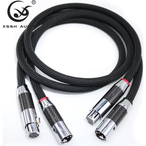 1 pair 6m XSSH Hi-end HIFI FA-220 PVC 2 core Pure Copper OFC PCOCC Female XLR to Male XLR RCA jack Audio Cables Wire Line