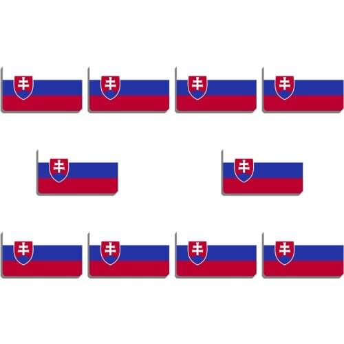 10Pcs/Set Slovakia Flag Brooch Vintage Flag Lapel Pin For Backpacks Hat Shirt Classic Resin Badge Patriotic Trinkets