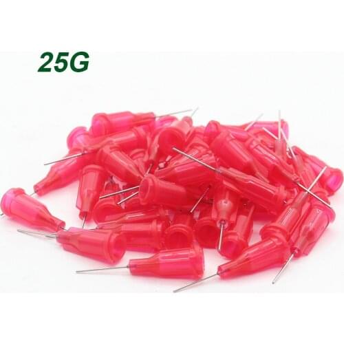 100pcs 25G Precision passivated S.S. Dispense Tip with PP Safetylok hub, 0.5" Tubing Length glue dispenser needles DropShipping