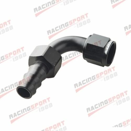 10AN AN-10 90 Degree Push On Swivel Oil Fuel Line Hose End Fitting Adaptor Black