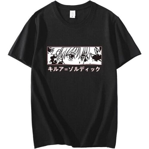 2021 Summer Japanese Anime Mens T-shirt Top Killua Zoldyck Demon Eye T-shirt Top Short Sleeve Casual Mens T-shirt Clothes