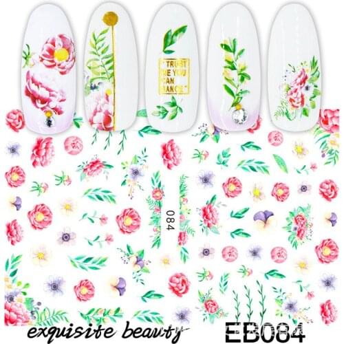 3D Nail Sticker Flower Tree Branch Slider Nails Art Decoration Wraps Decals Cute Design Adhesive Manicure Tips Stickers Pegatina