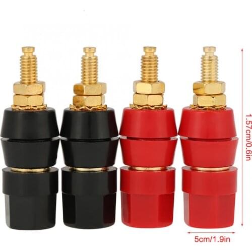 4pcs Audio Speaker Cable Terminal Binding Post For 4mm Banana Socket Connector