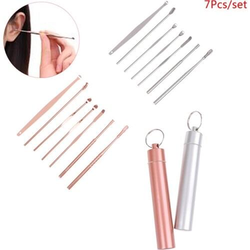 5/7Pcs Ear Wax Removal Tool Stainless Steel Earpick Ear Cleaner Spoon Ear Care Cleaning Tool Ear Wax Removal Kit Ear Wax Remover