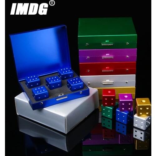 5pcs/pack Colorful Aluminum Alloy Metal Dice Square Box 16mm Square Corner High Quality Boutique Game Dice