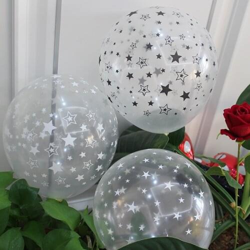 50/100pcs/lot 12inch Clear Stars Romatic Pearl Latex Balloons Helium Transparent For Birthday Wedding Party Decor Globos Party