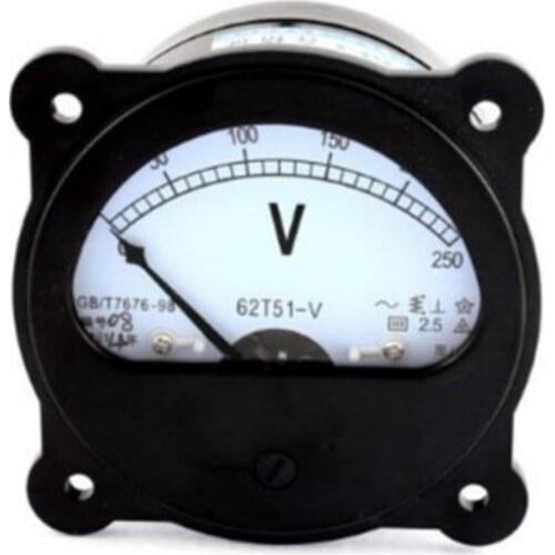 62T51-V AC 0-250V Class 2.5 Panel Gauge Voltage Measuring Analog Volt Voltmeter