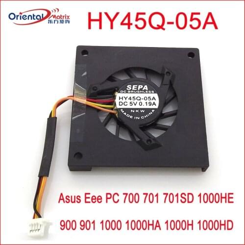 Free Shipping New SEPA HY45Q-05A DC5V 0.19A For Asus Eee PC 700 701 701SD 900 901 1000HA 1000H 1000HD 1000HE Laptop Cooling Fan