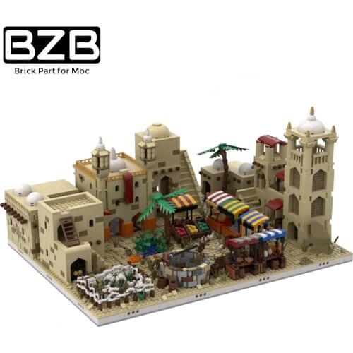 BZB MOC Creative Interstellar City Desert Village Set Building Blocks Model Kids Boys DIY Puzzle Game Toys Birthday Best Gifts