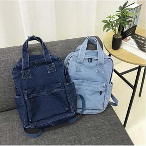 New Arrival Retro High Quality Denim Backpack Men Women Large Capacity School Bag Casual Travel Double Shoulder Bags Totes