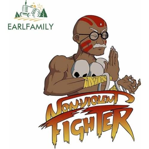 EARLFAMILY 13cm x 9.8cm for Non Violent Fighter Decal Personality Refrigerator Windshield Car Stickers Surfboard JDM Assessoires