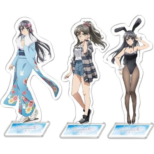Hot Anime Rascal Does Not Dream Of Bunny Girl Cosplay Stand Model Plate Sakurajima Mai Koga Tomoe Futaba Rio Toyohama Nodoka Toy