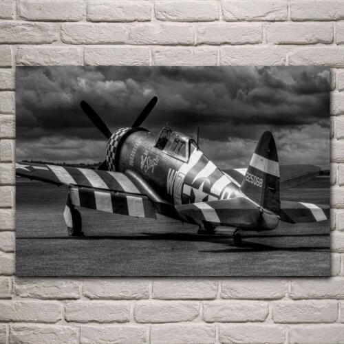 P47 thunderbolt fighter airfield aircraft JZK726 living room home wall modern art decor wood frame fabric posters prints