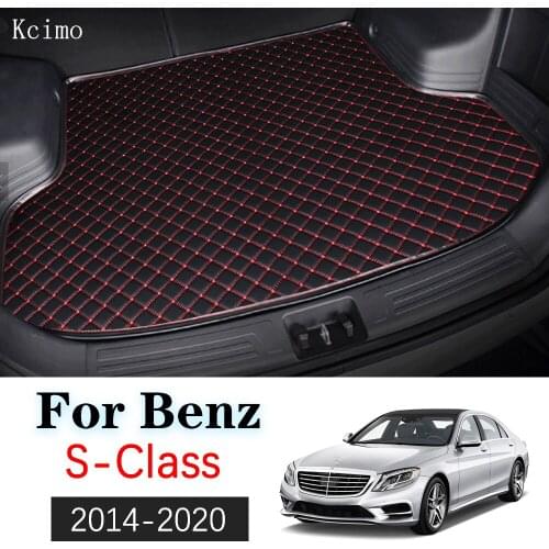 Leather Car Trunk Mat Carpet Tail Benz W222 Cargo Liners For Mercedes Benz S Class 2014-2020 Trunk Boot Mat Benz C217 Liner Pad