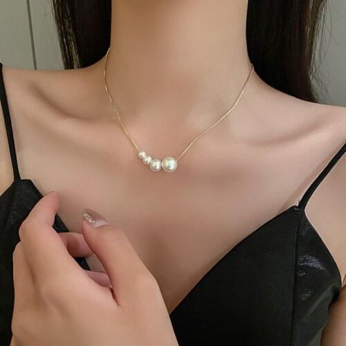 Summer Pearl Necklace Korea Simple Fashion Gentle Lady Temperament Clavicle Chain Creative Necklace