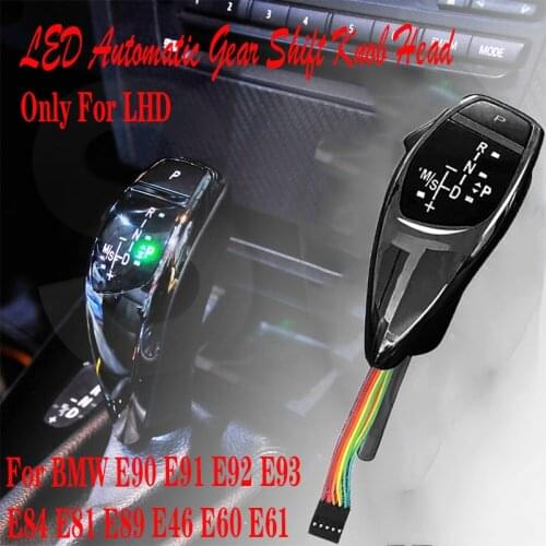 LHD For BMW E90 E91 E92 E93 E84 E81 E89 E46 E60 E61 LED Automatic Gear Shift Head Matte Carbon Car Accessories Replacement Style