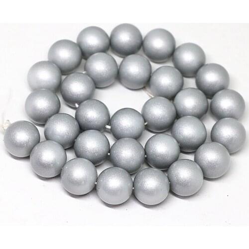 Fashion gray smooth round baking paint glass beads 4-14mm fit diy neckalce bracelet jewelry making 15inch B1630