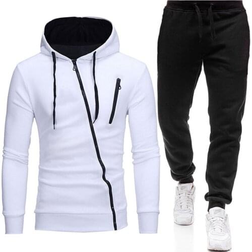 Men custom logo sport casual suit solid color patchwork 2020 autumn new jogging sportswear zipper jacket + pants 2-piece set