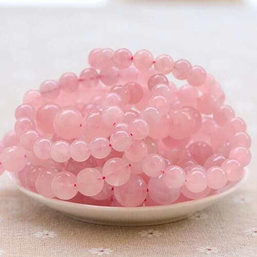Natural Pink Crystal Bead Bracelet Hibiscus Jade Bangle Charm Jewellery Fashion Accessories Carved Amulet Gifts for Women Men