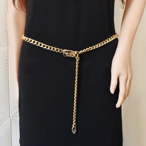 New European and American Fashion Simple Chain Waist Chain Element Chain Metal Alloy Gold Silver Sexy Chain Belt Costume Jewelry