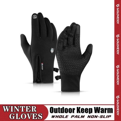 Outdoor Cycling Gloves Winter Man Full Palm Non-slip Windproof And Waterproof Touch Screen Sports Warm Fleece Skiing Gloves