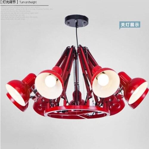 Nordic Art Spider Pendant Light Ndustrial Wind Wrought Iron Lamps for Living Room Bedroom Meeting Room Bar Led Pendant Lights