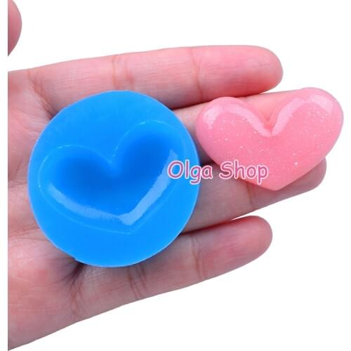 PYL558 38.7mm x 18.6mm Heart Silicone Mold Fondant Cake Decoration Candy Resin Clay Earrings Necklace Craft Soap Candle