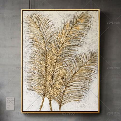 Christmas decorations for home colorful feather 100% Handpainted canvas abstract oil painting for living room home Decor