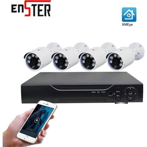 ENSTER 1080P HD CCTV Camera System 4CH AHD NVR Kit Indoor And Outdoor Waterproof Camera Security System
