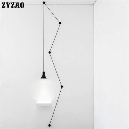 Nordic Modern Line Pendant Lights Simple Graphic Line Led Hanglamp Dining Room Bedroom Bedside Restaurant Hanging Light Fixtures