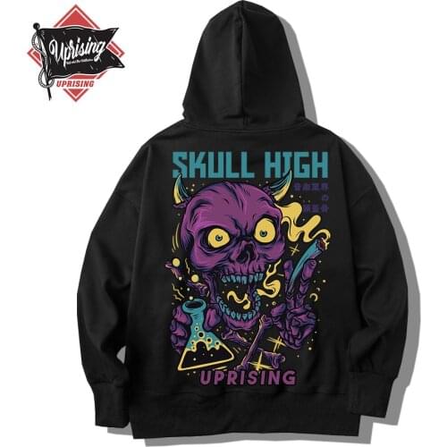 UPRISING Fashion Harajuku Hoodie Sweatshirt Men/Women Hip Hop Funny Print Skull flame Streetwear long Sleeve Tops Hoodie